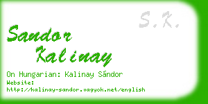 sandor kalinay business card